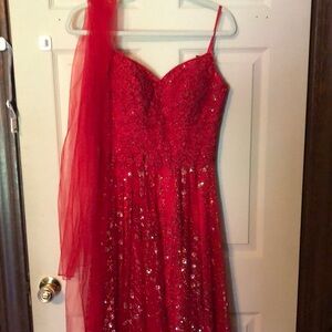 Sparkly Red Formal Gown